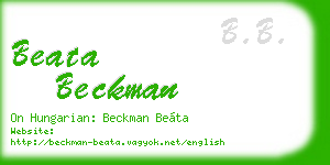 beata beckman business card