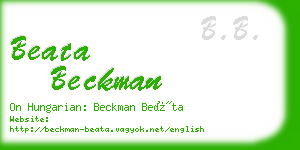 beata beckman business card